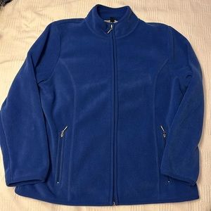 Women’s Karen Scott size Large Blue fleece zip up jacket